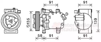 VAN WEZEL 3300k395 -  Компрессор, кондиционер